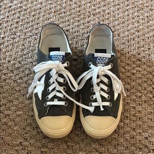 Golden Goose Gray and White Sneakers Vintage-Inspired Casual